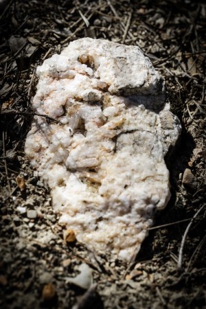 Typical quartz crystal gemstone found on the property