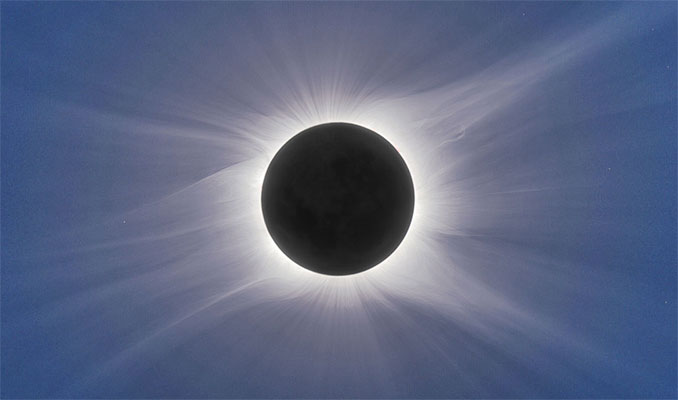 Total solar eclipse in the sky photography
